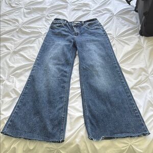 Hint of Blue  Wide-Leg Blue Jeans